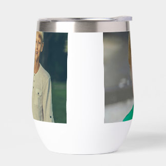 Personalized Custom 2 Photo Double Sided Thermal Wine Tumbler
