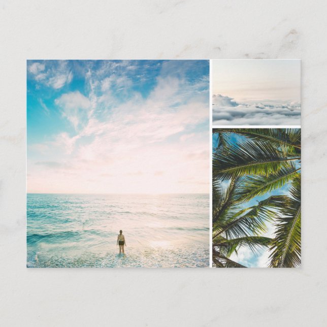 Personalized Custom 3 Photo Postcard (Front)