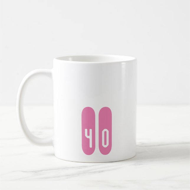 Personalized Custom 40 Mug,  40th birthday Coffee Mug (Left)