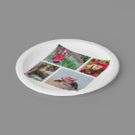 Personalized Custom 4 Photo Color Paper Plates