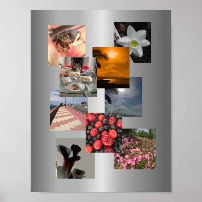Personalized Custom 9 Photo Collage  Poster (Front)