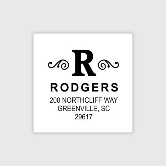Personalized Custom Address Embosser with Monogram (Design View)