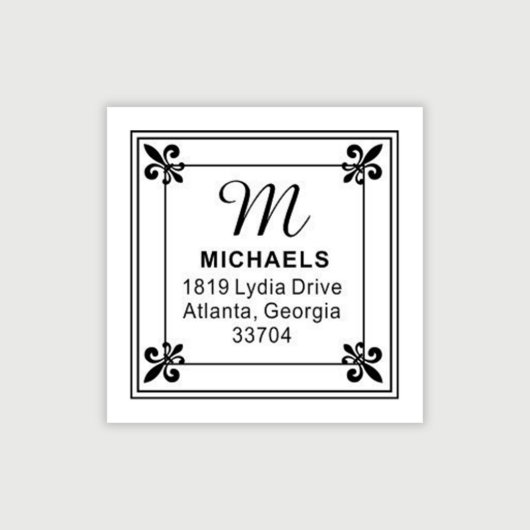Personalized Custom Address Embosser with Monogram (Design View)