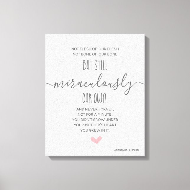 Personalized Custom Adoption Day Gift / Present Canvas Print (Front)