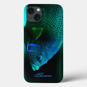 Personalized custom aqua aquarium fish fishing iPhone 13 case