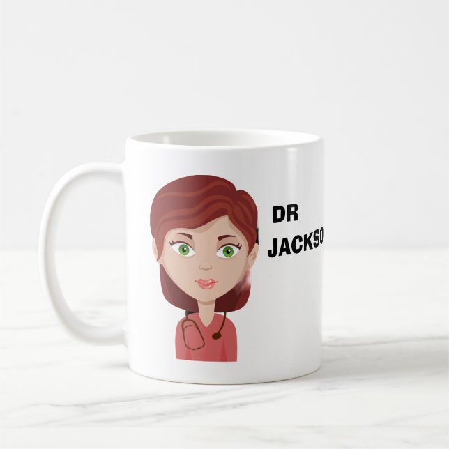 Personalized  custom avatar doctor's day coffee mug (Left)