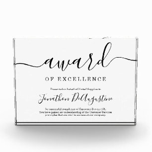 Personalized Custom Award of Excellence