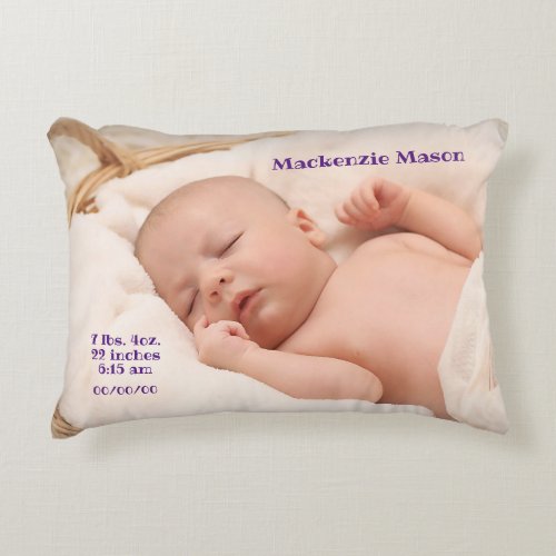 Personalized Custom Baby Photo Accent Pillow