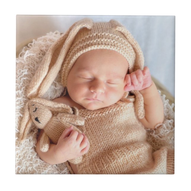 Personalized Custom Baby Photo Ceramic Tile (Front)