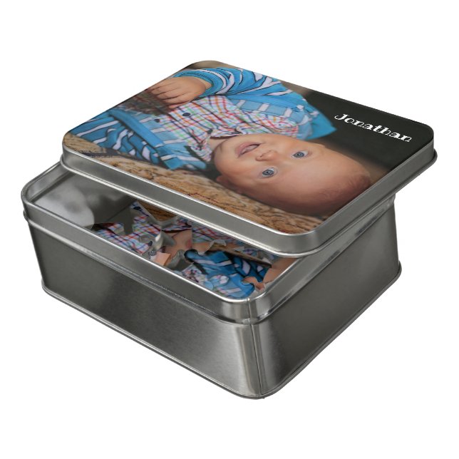 Personalized Custom Baby Photo Jigsaw Puzzle (Lid Open)