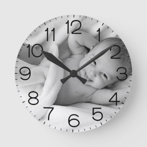 Personalized Custom Baby Photo Nursery Round Clock