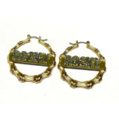 Personalized Custom Bamboo Earrings 2.5 Inch Size  (Front)