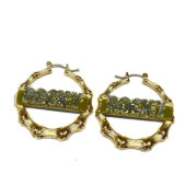 Personalized Custom Bamboo Earrings 2.5 Inch Size  (Front)