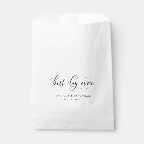 Personalized Custom Best Day Ever Wedding Favor Bag
