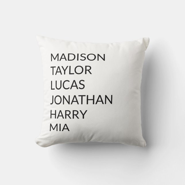 Personalized custom best friends family names throw pillow (Front)