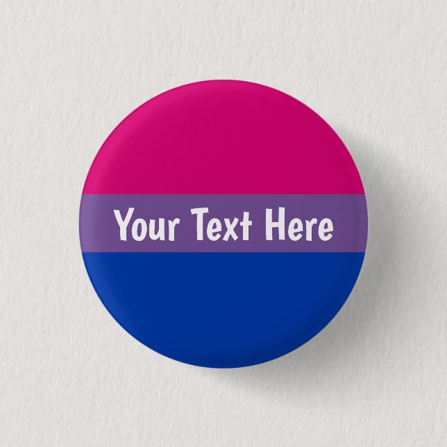Personalized Custom Bi Bisexual Flag Button (Front)