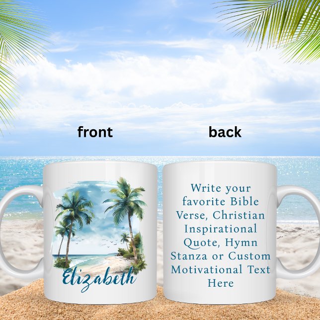 Personalized Custom Bible Verse Beach Landscape Coffee Mug (Creator Uploaded)