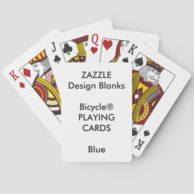 Personalized Custom Bicycle® BLUE Playing Cards (Back)
