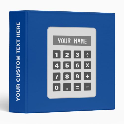 Personalized custom binder with calculator design