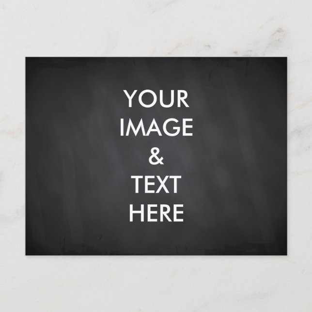 Personalized Custom black chalkboard Your Own Phot Postcard (Front)