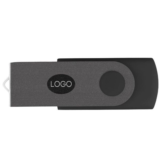 Personalized, Custom Black Logo Flash Drive (Back)