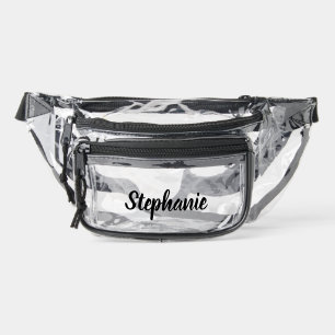 Personalized Custom Black Name Stadium Clear  Clear Fanny Pack