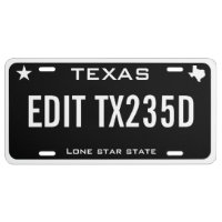 Personalized custom black Texas