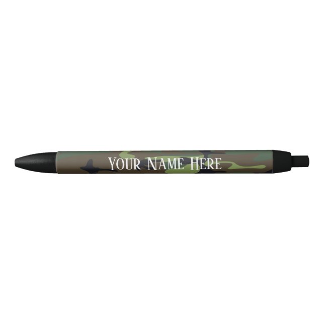 Personalized Custom Black Trim Pen, Black Ink Pen (Front)