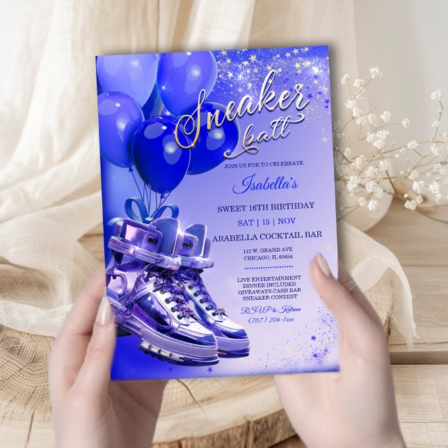 Personalized Custom Blue Sneaker Invitation (Creator Uploaded)