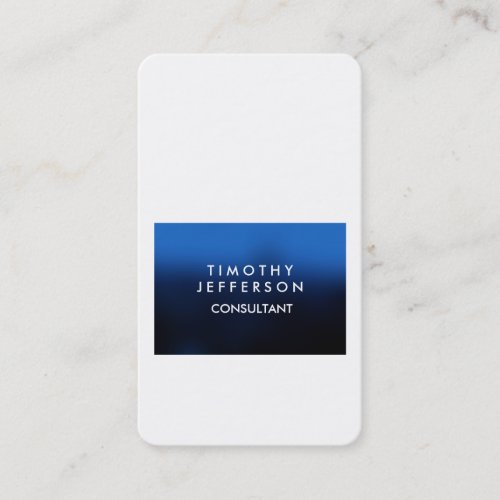 Personalized Custom Blue White Elegant Modern Business Card