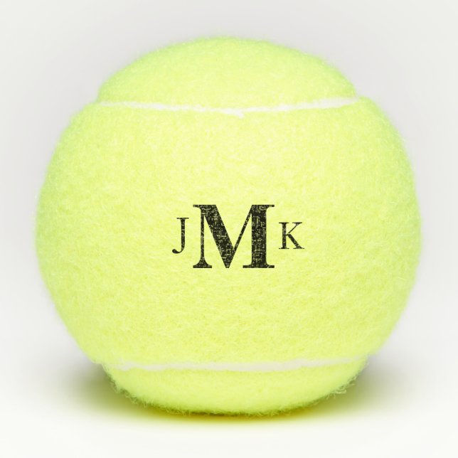 Personalized Custom Bold Monogram  Tennis Balls (Front)