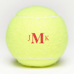 Personalized Custom Bold Red Monogram Tennis Balls