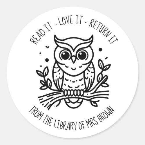 Personalized Custom Book Stickers | Bookplate owl