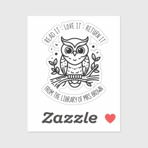 Personalized Custom Book Stickers | Bookplate owl