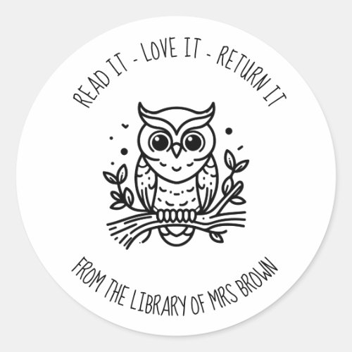 Personalized Custom Book Stickers | Bookplate owl