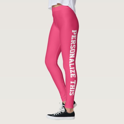 Personalized Custom Branded Made Watermelon Pink Leggings