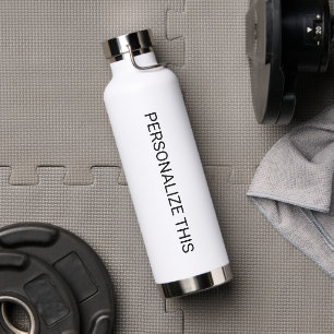 Personalized Custom Branded Made White & Black Water Bottle