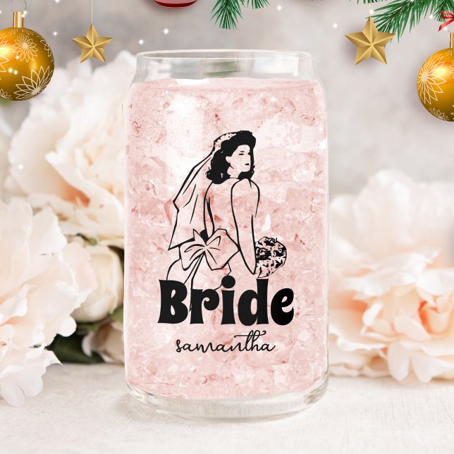 Personalized Custom Bride Name  Can Glass (Creator Uploaded)