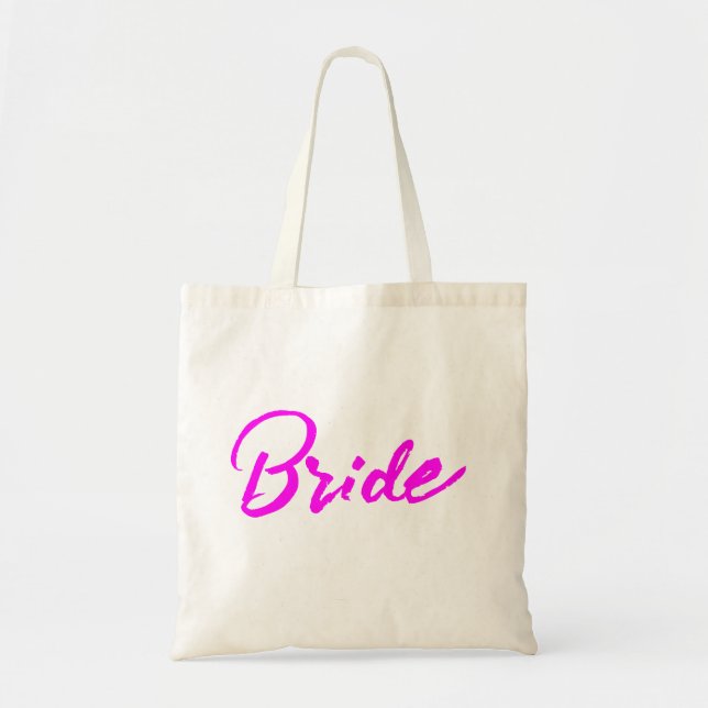 Personalized Custom Bride Name Gift Tote Bags. Bag (Front)