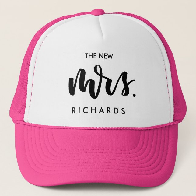 Personalized Custom Bride Wedding Mrs Trucker Hat (Front)