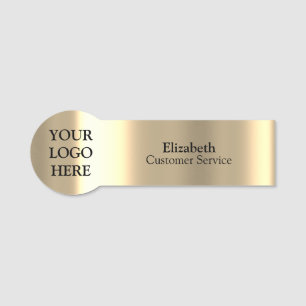 Personalized Custom Brushed Radial Metallic Gold Name Tag