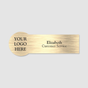 Personalized Custom Brushed Radial Metallic Gold Name Tag