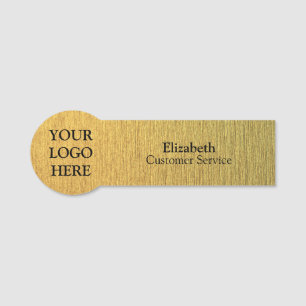 Personalized Custom Brushed Radial Metallic Gold Name Tag