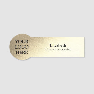 Personalized Custom Brushed Radial Metallic Gold Name Tag