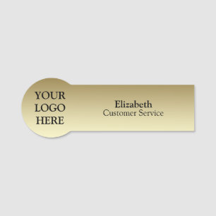 Personalized Custom Brushed Radial Metallic Gold Name Tag