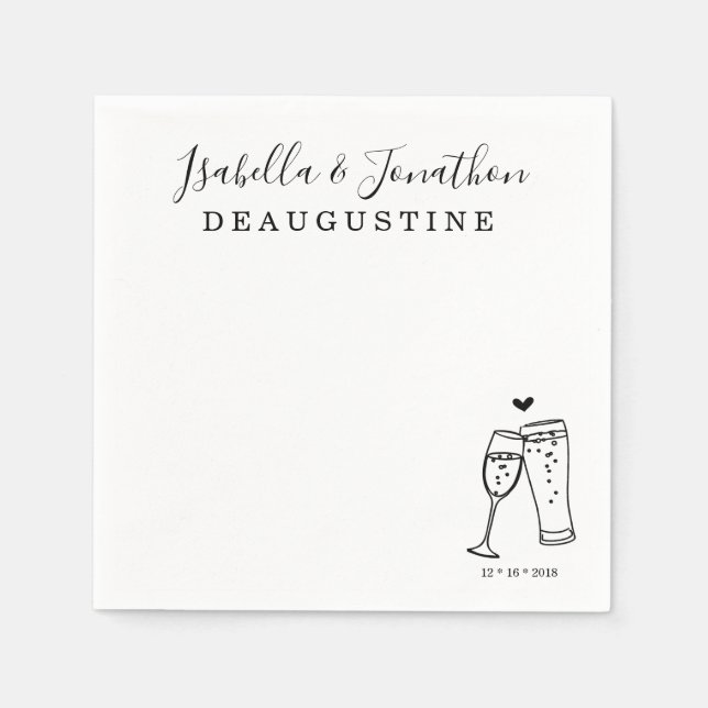 Personalized Custom Bubbles & Brews Themed Napkins (Front)