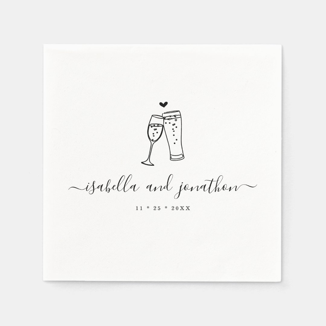 Personalized Custom Bubbles & Brews Themed Napkins Zazzle