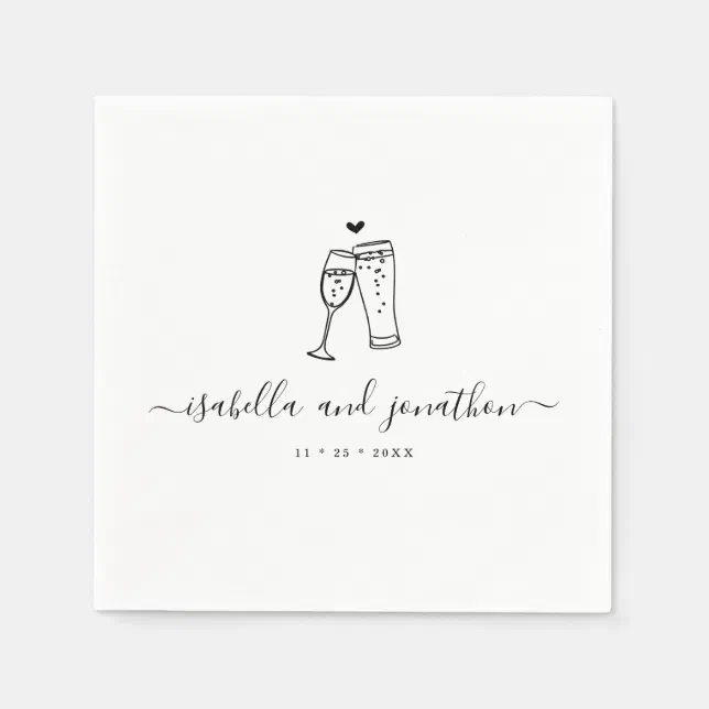 Personalized Custom Bubbles & Brews Themed Napkins Zazzle
