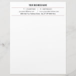 Personalized Custom Business Info Text Letterhead<br><div class="desc">Custom Colors and Fonts - Personalized Professional Design Your Business Letterhead - Add Your Business Name - Company / Address - Contact Information / More - Resize and move or remove and add elements / image with Customization tool. Choose fonts / size / colors ! Good Luck - Be Happy...</div>