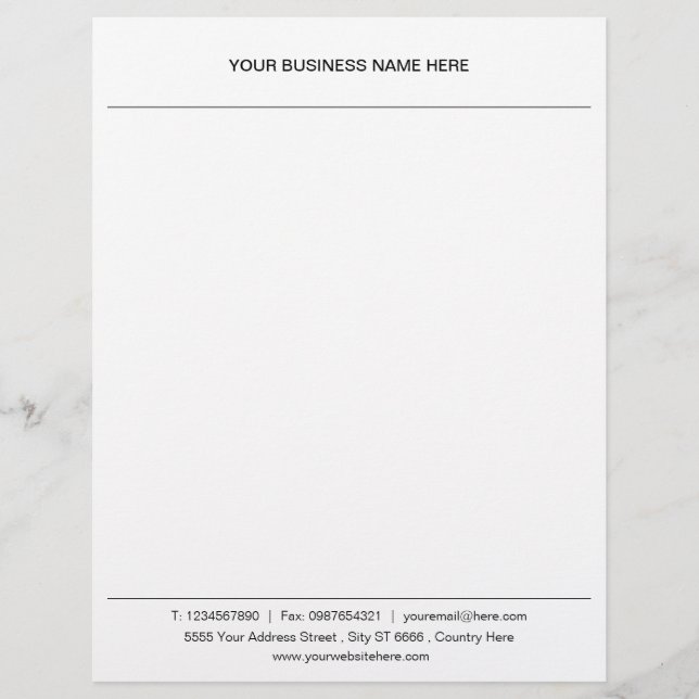 Personalized Custom Business Letterhead Example (Front)